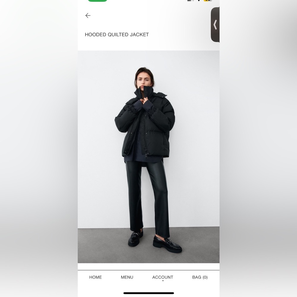 New zara HOODED QUILTED jacket